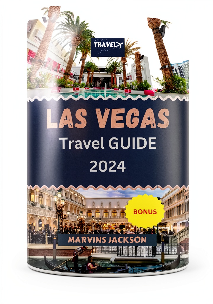 Marvin's Travels Las Vegas Kindle eBook open on a tablet next to a coffee cup, showing the contents page