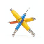PVC Insulated Blade Terminal Electrical Wire End Flat Needle Crimp Connector Pure Copper Cold Press Terminal Use for AWG22-10(Blue,DBV1.25-10 100pcs)-0
