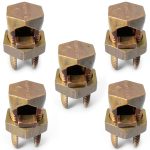 Hex Head Copper Split Bolt Connector 6 AWG 5 Pack OHLECTRIC UL Listed-0