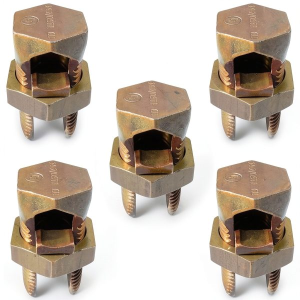 Hex Head Copper Split Bolt Connector 6 AWG 5 Pack OHLECTRIC UL Listed-0