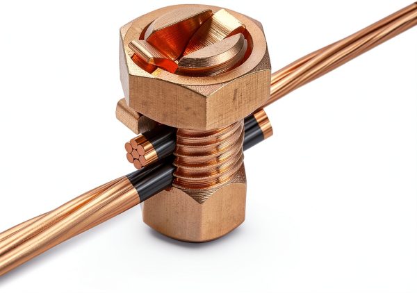 2PCS Split Bolt Connector Superior Strength Split Bolt Connector Copper Grounding Clamps for Completing Ground Bonding to Bare Wires TJ-16-6