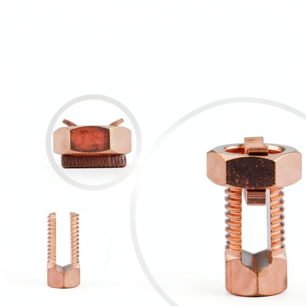 Split Bolt Connector High Strength Copper Grounding Clamps for Completing Ground Bonding to Bare Wires TJ-16 (6 PCS)-2