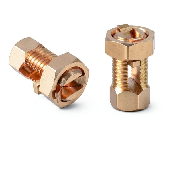 2PCS Split Bolt Connector Superior Strength Split Bolt Connector Copper Grounding Clamps for Completing Ground Bonding to Bare Wires TJ-16-5