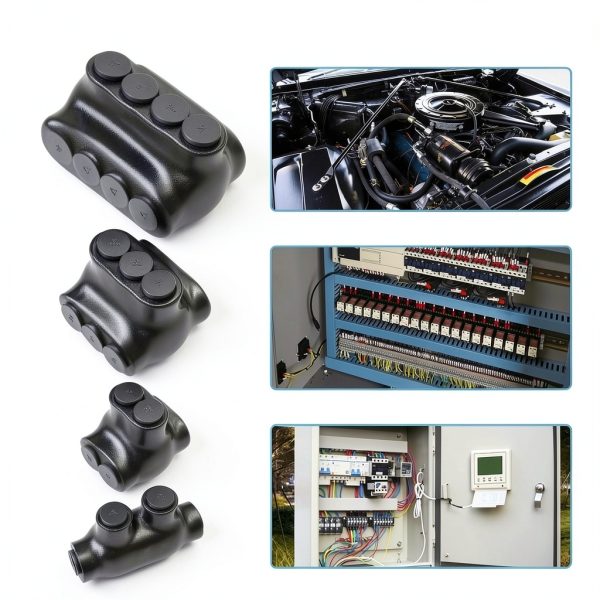 AIRTAK 4-14 AWG Insulated 2-Port Inline Splice Connector Black-6