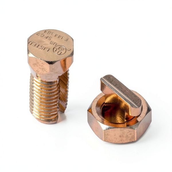 SatelliteSale UL-Listed Copper Coated Brass Split Bolt 5 Pack-2
