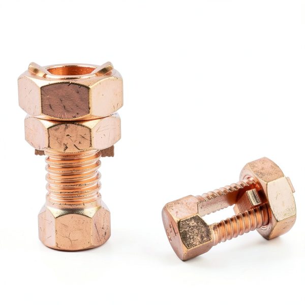 Split Bolt Connector High Strength Copper Grounding Clamps for Completing Ground Bonding to Bare Wires TJ-16 (6 PCS)-1