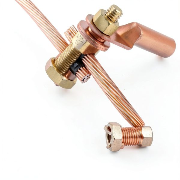 Split Bolt Connector High Strength Copper Grounding Clamps for Completing Ground Bonding to Bare Wires TJ-16 (6 PCS)-6
