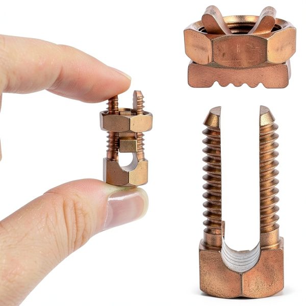 QWORK Grounding Split Bolt Connector 6 Pack Conductive Copper 6-10 AWG-2