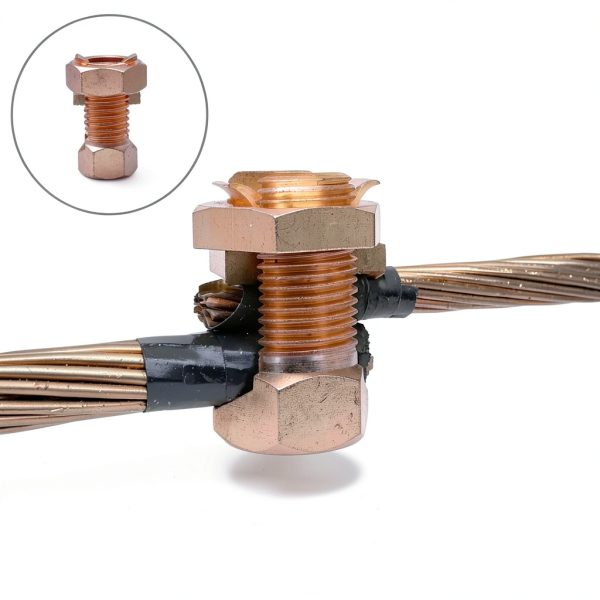 Split Bolt Connector High Strength Copper Grounding Clamps for Completing Ground Bonding to Bare Wires TJ-16 (6 PCS)-5