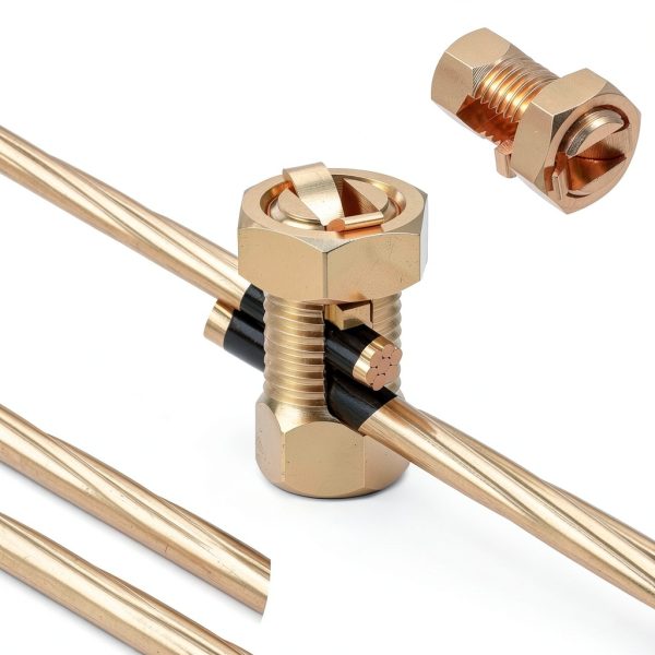 2PCS Split Bolt Connector Superior Strength Split Bolt Connector Copper Grounding Clamps for Completing Ground Bonding to Bare Wires TJ-16-4